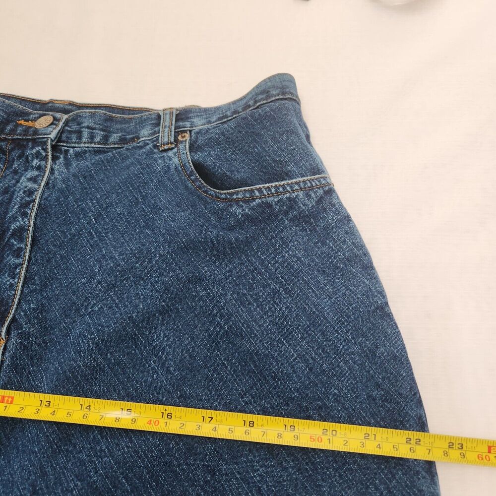 Bill Blass Jean Skirt Women 14 Blue Denim Back Slit Maxi Retro Grunge Casual Y2K - Picture 12 of 15